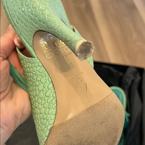 The Attico Green Strappy Sandals